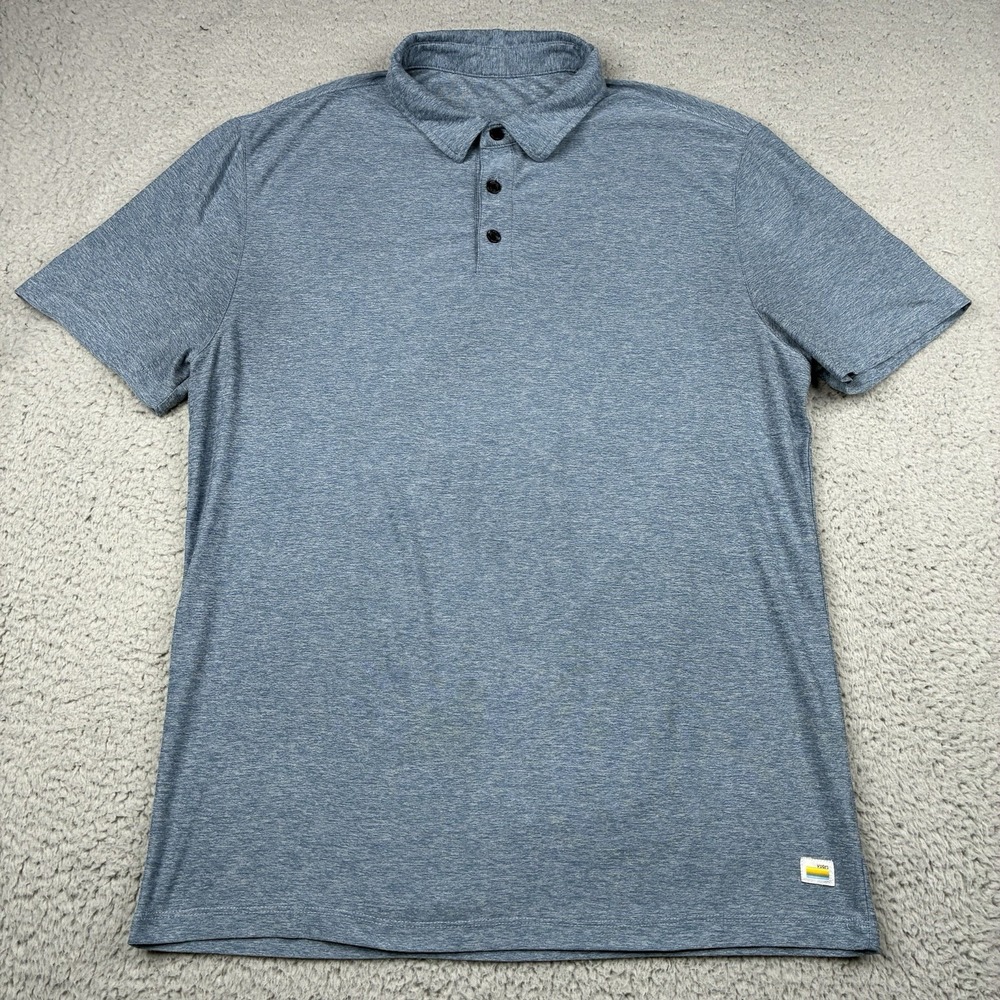 Vuori Strato Tech Polo Men's Small Chambray Blue Performance Shirt V188